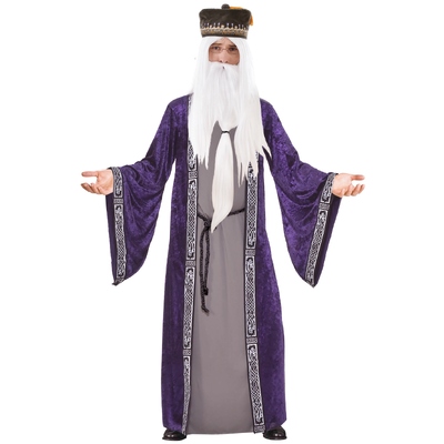 Adult Wizard Coat, Robe & Belt Costume (Standard Size)