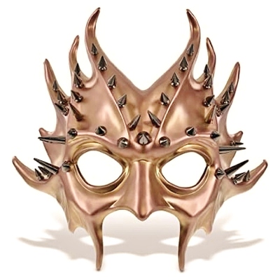 Gold Spiked Plastic Halloween Eye Mask