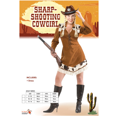 Adult Sharp Shooting Cowgirl Costume (M/L, 12-14)