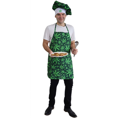 Adult Cookie Man Marijuana Hat & Apron Costume