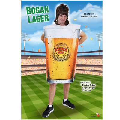 Adult Bogan Lager Beer Glass Costume (One Size Fits Most)