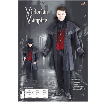 Adult Victorian Vampire Jack The Ripper Costume (Medium)