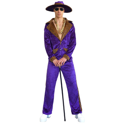 Adult Purple Pimp Suit 1970s Costume Large