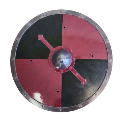 Burgundy & Black Plastic Viking Shield 45cm