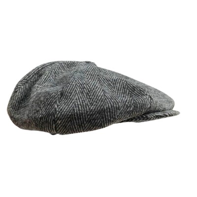 Grey Tommy Newsboy Flat Peak Costume Cap