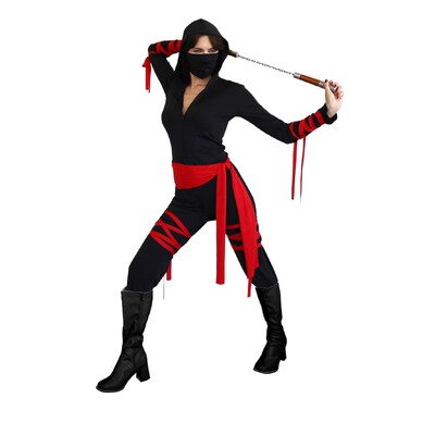 Adult Masked Ninja Woman Costume Medium Size 10-12