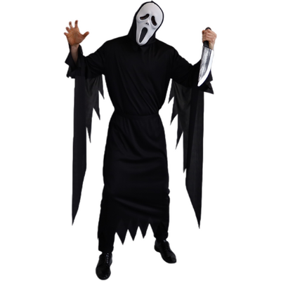 Adult Screaming Ghost Robe & Mask Costume Plus Size - Horror Movie Inspired Halloween Costume
