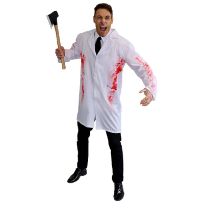 Adult Bloody White Lab Coat Halloween Costume One Size