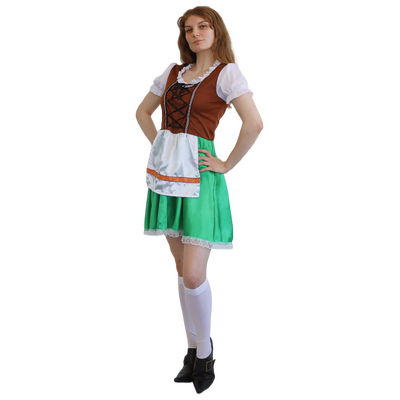 Adult Green and Brown Oktoberfest Dress Costume Size 6-8