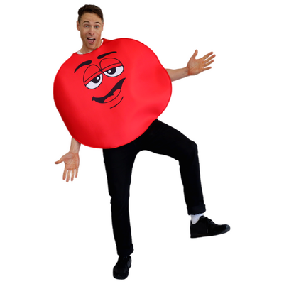Adult Red Coloured Chocolate Button Character Costume Unisex One Size Fits Most