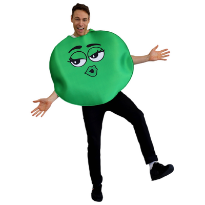 Adult Green Coloured Chocolate Button Character Costume Unisex One Size Fits Most