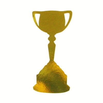 Gold Foil Trophy Cutouts Decorations Pk 12