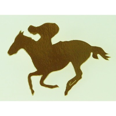 Gold Melbourne Cup Foil Horse & Rider Cutouts (200mm) Pk 12