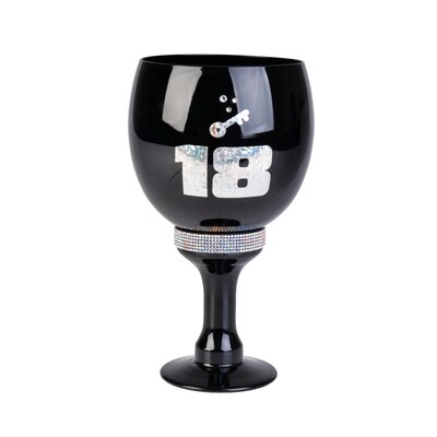 18th Birthday Black Luxe Pimp Cup Rhinestone Goblet Party Drink Cup Gift