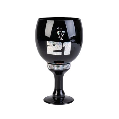 21st Birthday Black Luxe Pimp Cup Rhinestone Goblet Party Drink Cup Gift