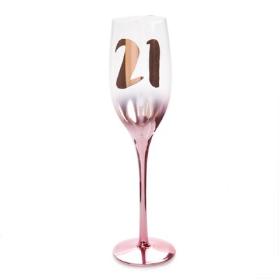 Blush Pink Rose Gold 21 Boxed Champagne Glass