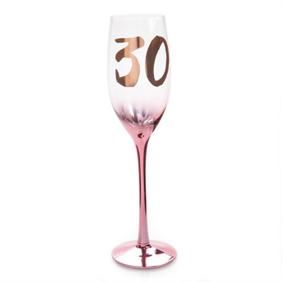 30th Birthday Blush Champagne Flute | Rose Gold Tallulah Celebration Glass