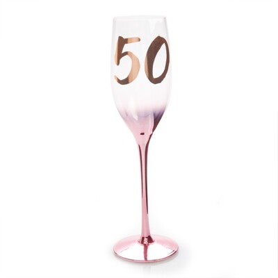 Blush Pink Rose Gold 50 Boxed Champagne Glass