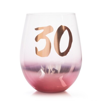 Blush Rose Gold 30 Boxed Stemless Wine Glass 