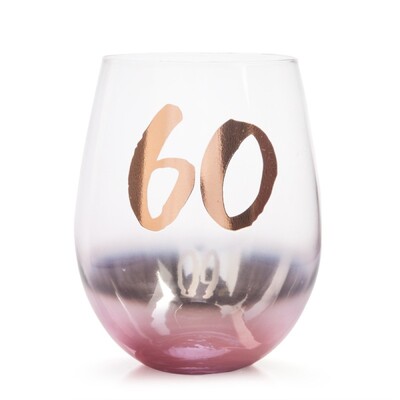 Blush Rose Gold 60 Boxed Stemless Wine Glass 