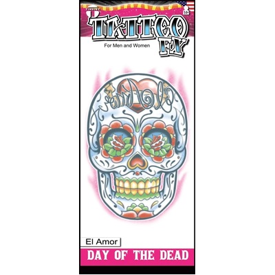 Tinsley Day of the Dead El Amor Temporary FX Tattoo