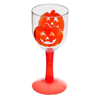 Reusable Plastic Jack O Lantern Halloween Goblet Cup 300ml