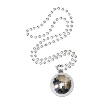 Silver Disco Ball Necklace 80cm