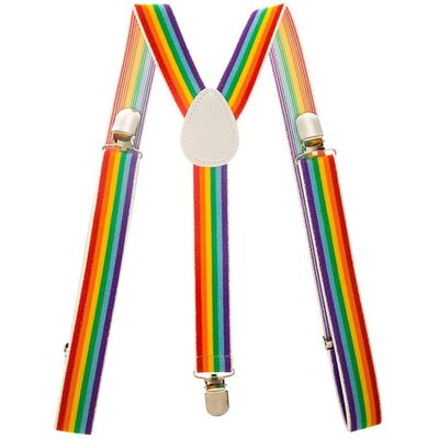 Adjustable Rainbow Clown Suspenders Braces (Pk 1)