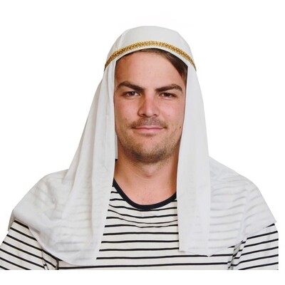 White Sheik Headdress Hat Pk 1