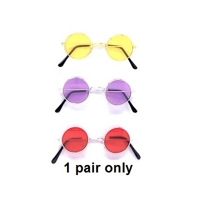 Assorted Colour Lenses Lennon Glasses (Pk 1)