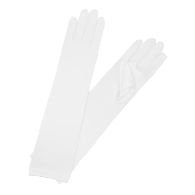 Long White Satin Gloves 1 Pair