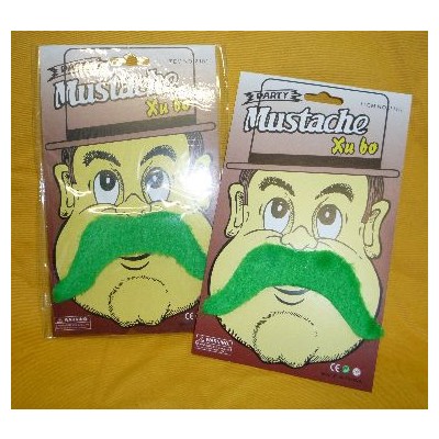 St Patrick's Day Green Moustache Pk 1 (1 MOUSTACHE ONLY)