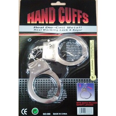 Police Metal Handcuffs & Keys Pk 1 