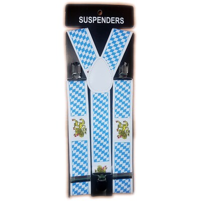 Bavarian Suspenders (Blue & White) - Adult  Pk 1 