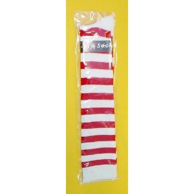 Long Over the Knee Red & White Striped Socks Pk 1 (1 Pair)