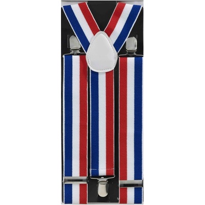 Adult Red Blue White Adjustable Braces Suspenders 