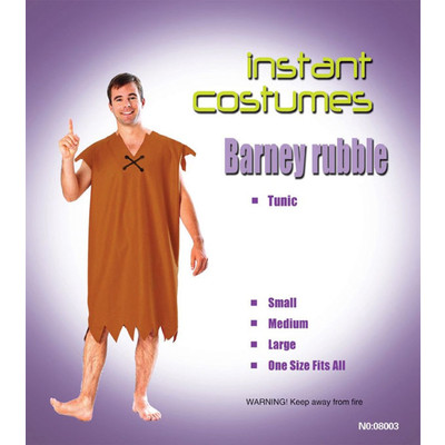 Barney Rubble Adult Costume (One Size Fit Most) Pk 1