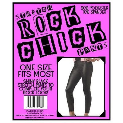 Adult Stretch Rock Chick Black Pants Pk 1