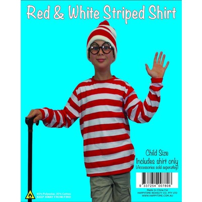 Childs Red and White Stripe Shirt Pk 1(Shirt Only)