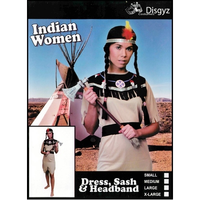 Adult Indian Lady Dress Costume (Small, 8-10)