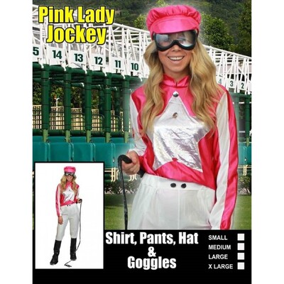 Adult Pink Lady Jockey Costume (Medium, 12-14)