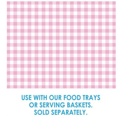 Greaseproof Paper Pink Gingham Tray Liner 20x25cm Pk 8