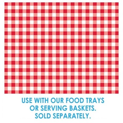 Greaseproof Paper Red Gingham Tray Liner 20x25cm Pk 8