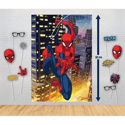 Spider-Man Giant Poster Backdrop & Photo Props Kit