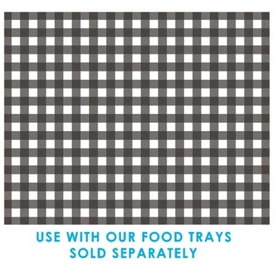 Greaseproof Paper Black Gingham Tray Liner 20x25cm Pk 8