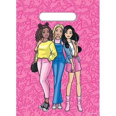 Barbie Plastic Party Loot Bags Pk 8
