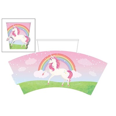 Unicorn Paper Cup Sleeves Pk 8