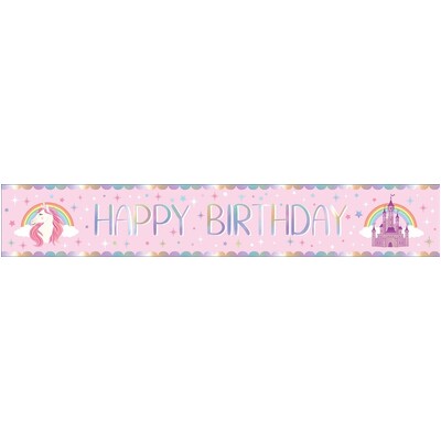 Happy Birthday Unicorn Foiled Paper Banner