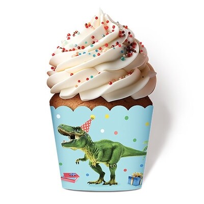 Dinosaur Paper Cupcake Baking Cups Pk 12