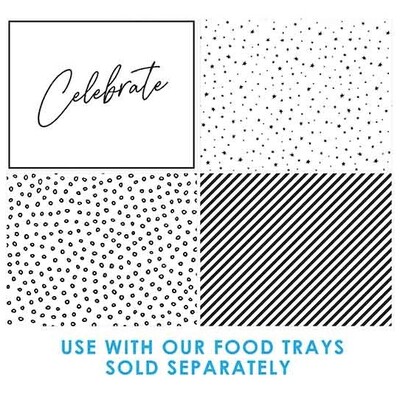 Greaseproof Paper Black Celebrate Tray Liner 20x25cm Pk 8
